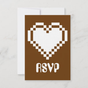 Vår 8-Bitars Hjärtan i Choklad RSVP-kort OSA Kort