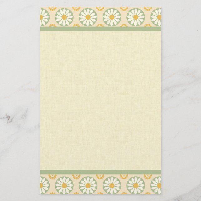 Vår Abstrakt Blommigt Gräns Brevpapper (Framsida)