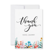 Vår akvarell blomma platt tack