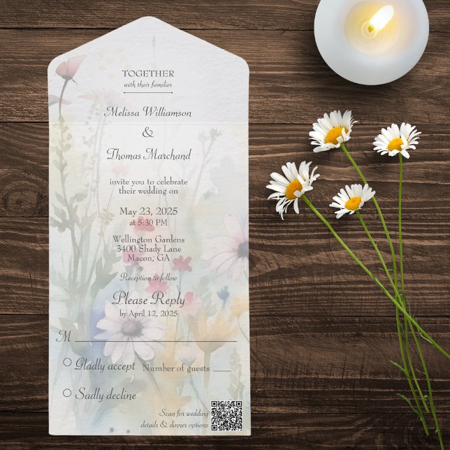 Vår Akvarell Vilda Blommor QR-kod (Skapare uppladdad)