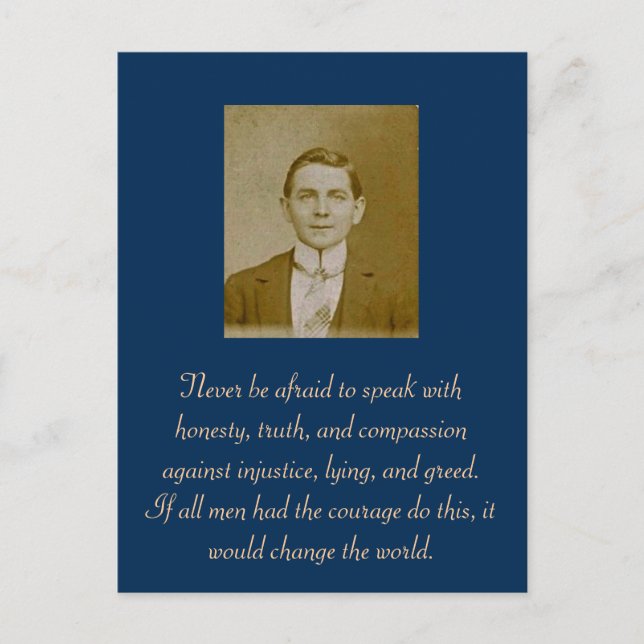 Var aldrig rädd för att tala med ärlighet, sanning vykort (Framsida)