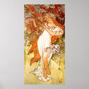Vår Alfons Mucha Art nouveau Poster