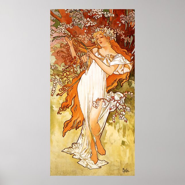 Vår Alfons Mucha Art nouveau Poster (Framsidan)