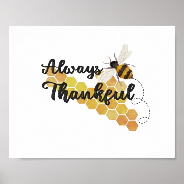 Var alltid "Bee" tacksam honungsbisoffert Poster (Framsidan)