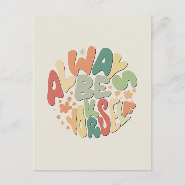 Var alltid dig själv - höstinspirationfull vykort (Framsida)