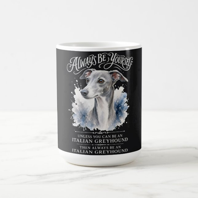 Var alltid dig själv Italiensk Mops Konst Kaffemugg (Center)