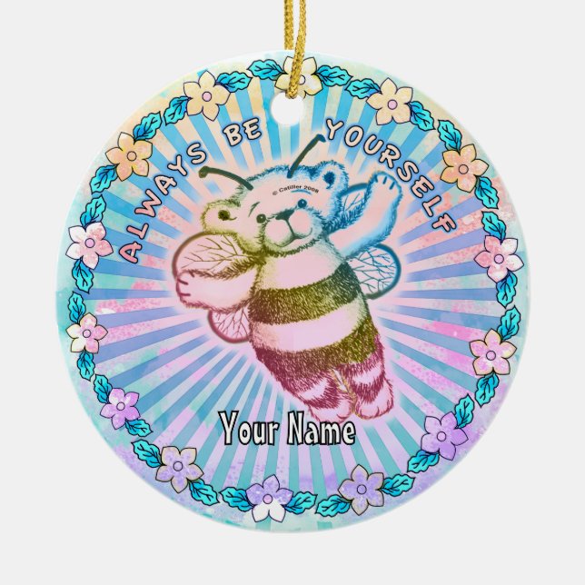 Var alltid dig själv julgransprydnad keramik (Framsidan)