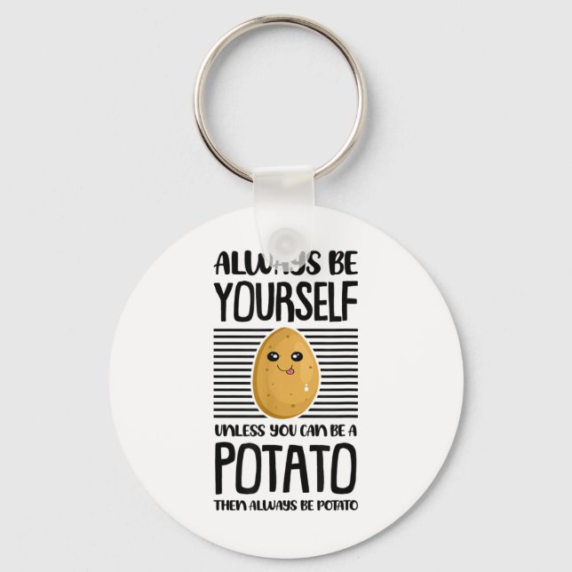 Var alltid dig själv Rolsk kärlek till potatis Veg Nyckelring (Framsida)