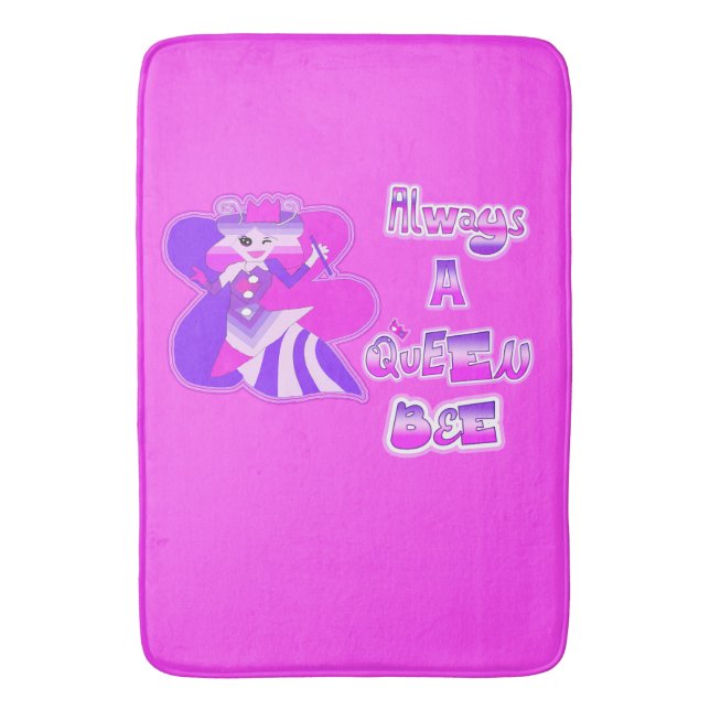 Var alltid drottning Bath Mat rosa Bath Mat Badrumsmatta (Framsidan (Vertikal))