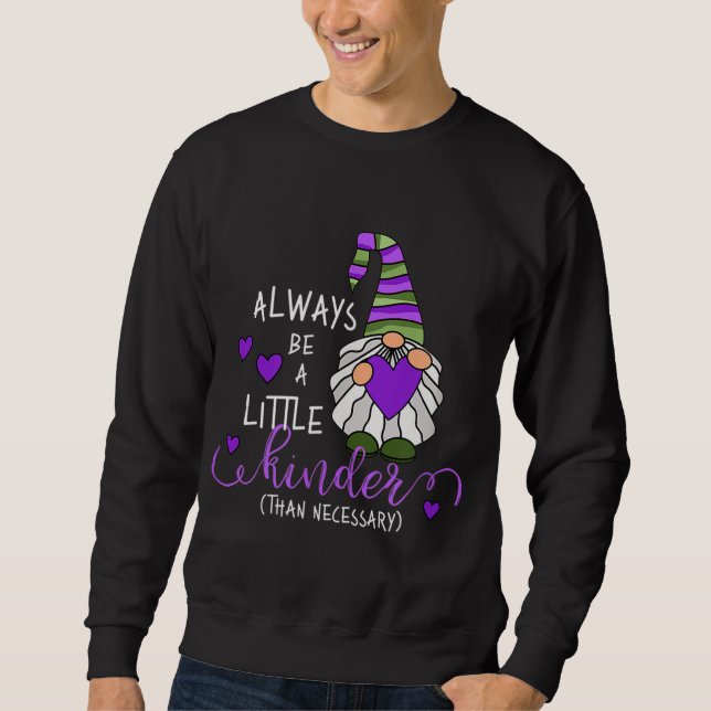 Var alltid en liten Kinder Whimsical Garden Gnome  Lång Ärmad Tröja (Framsida)