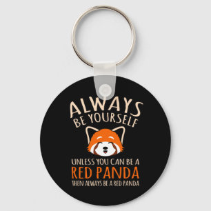 Var alltid en röd pandakapa (Padas Pandas Älskar Nyckelring