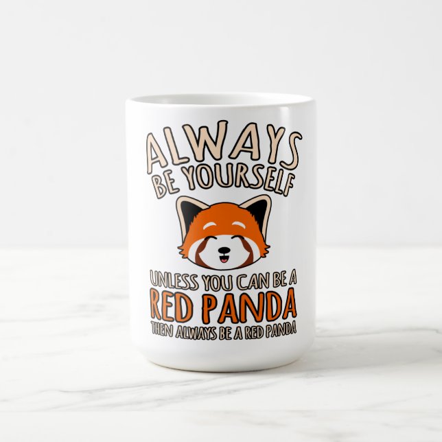 Var alltid en röd pandakapa (Padas Pandas Älskare) Kaffemugg (Center)