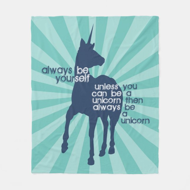 Var alltid en rolig Unicorn Fleecefilt (Framsidan)