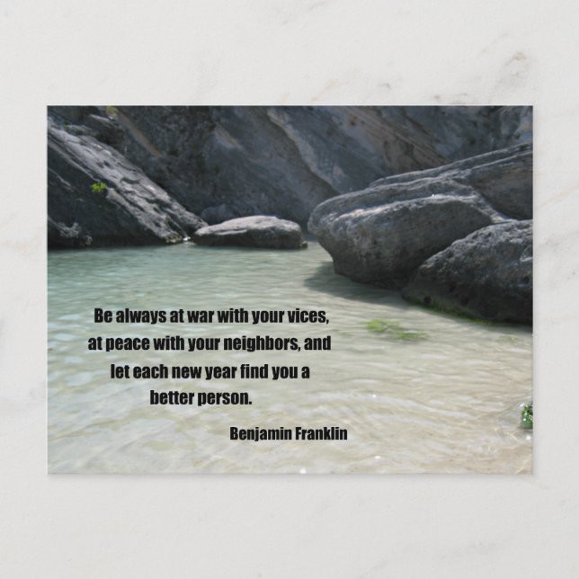 Var alltid i krig med dina vice... vykort (Framsida)