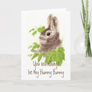 Var alltid min Hunny Bunny Rabbit Quote Frostat Kort