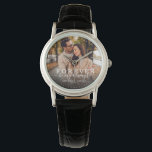 Var alltid mitt moderna fotoskript i Bröllop Armbandsur<br><div class="desc">Modern fotoklocka i chicen med handskript och modern typografi som lyder:" Var alltid min "vid sidan av dina egna namn och bröllop-datum. Anpassa med ditt favoritfoto och din favoritinformation. Underbar gåva till nyfödda eller Valentindagen!</div>