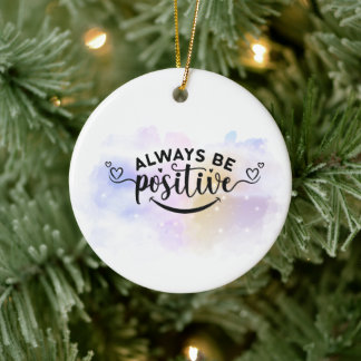 Var alltid positiv Gult för Lila Julgransprydnad Keramik