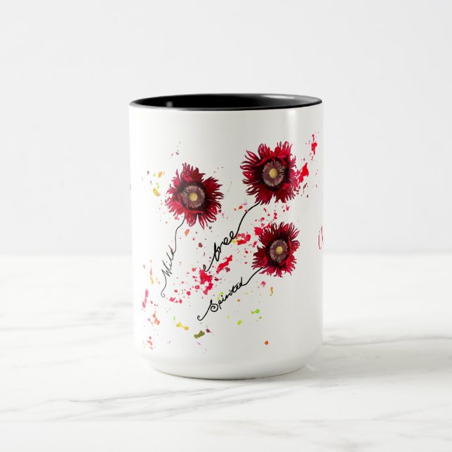 Var alltid sann mot dig, poppies och stänk stänk mugg (Center)