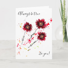 Var alltid sann mot dig, Vild Free Spirited poppie Kort