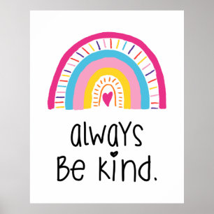 Var alltid snäll och inspirerande färgstark Boho-r Poster