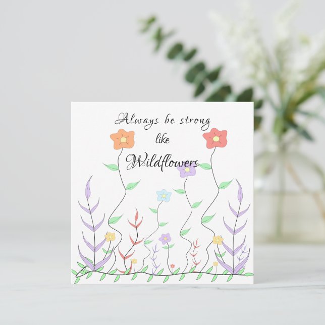 Var alltid stark som vildblommor-Motivationskort Julkort (Stående Fram)