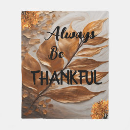 Var alltid tacksam mot Fleece Blanket Guld Löv