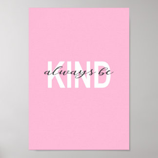 Var alltid vänlig typografi med rosa bakgrund. poster