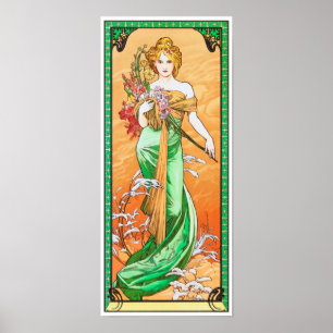 Vår, Alphonse Mucha Poster