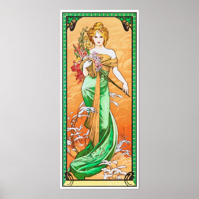 Vår, Alphonse Mucha Poster (Framsidan)