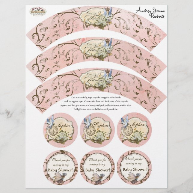 Vår Älva Princess, Babyskusslare Cupkaka Wrapper Reklamblad (Framsidan)