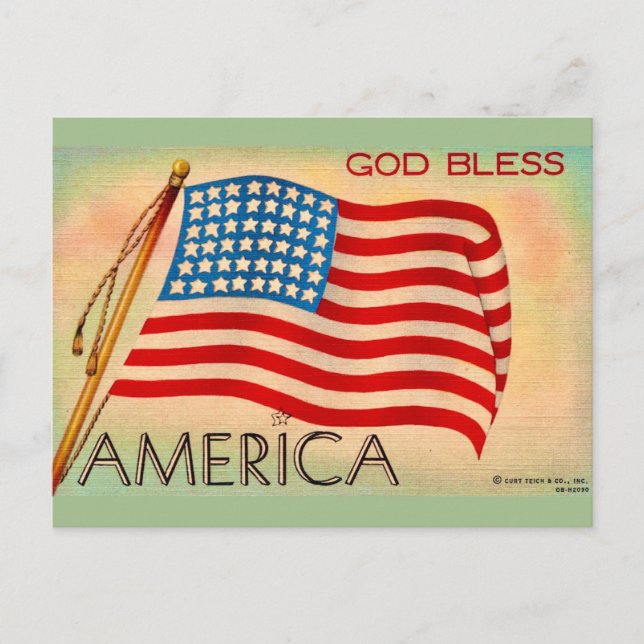 Vår amerikanska flagg-postkort vykort (Framsida)