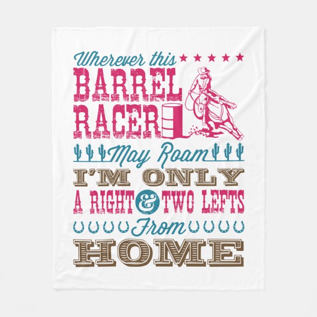 Var än den här Barrel Racer får Roam Barrel Tävla Fleecefilt (Framsidan)