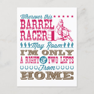 Var än den här Barrel Racer får Roam Barrel Tävla Vykort
