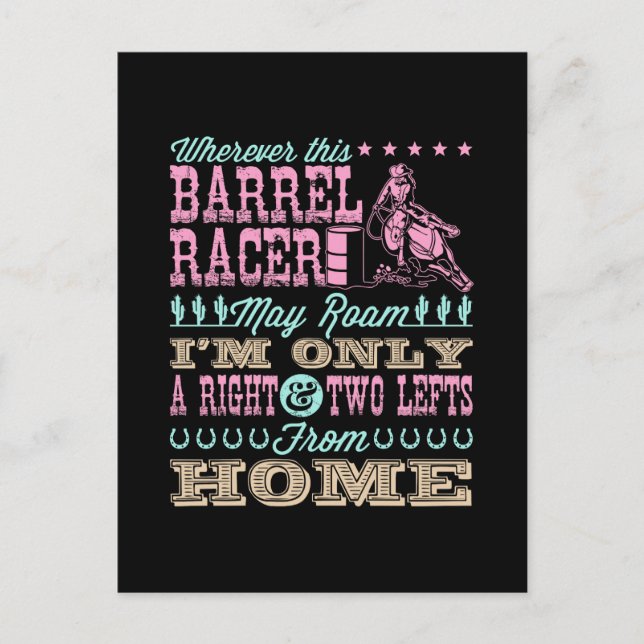 Var än den här Barrel Racer får Roam Barrel Tävla Vykort (Framsida)