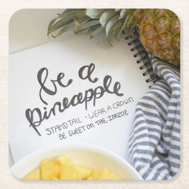 Var ananas underlägg papper kvadrat (Framsidan)