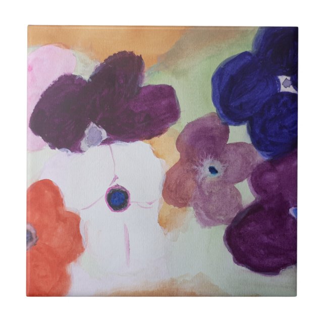 Vår Anemones Ceramic Tile Kakelplatta (Framsidan)