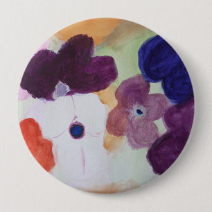 Vår Anemones Round Badge Knapp