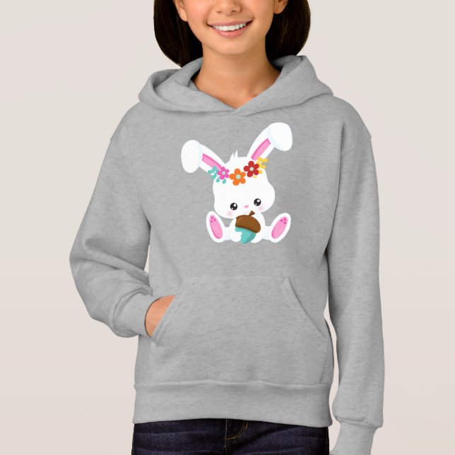 Vår Animals, Cute Bunny, Little Bunny, Flowers T Shirt (Framsida)