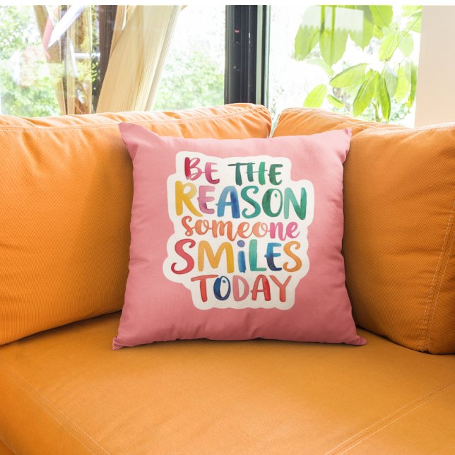 Var anledningen till att någon sjöng i dag Pillow Kudde (Encourage kindness with this, "Be the reason someone smiles today" pillow! )