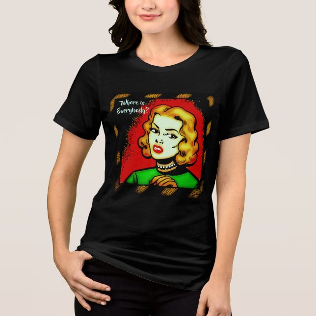 Var Är Alla? - Retro Serieteckning T-Shirt (Framsida)