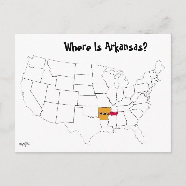 Var är Arkansas? Vykort (Framsida)