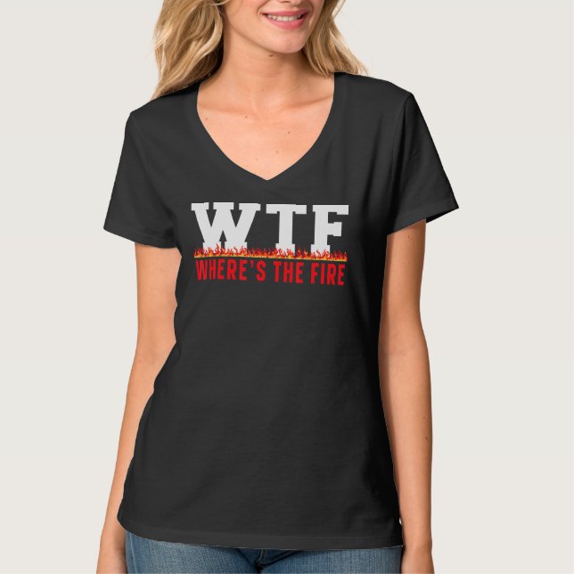 Var är brandsläckaren för brandsläckare? t shirt (Framsida)