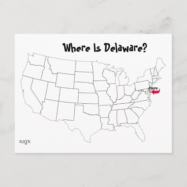 Var är Delaware? Vykort (Framsida)