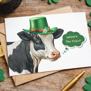 Var är det roliga? Rolig irländsk St. Patrick's Da Helg Vykort