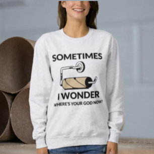 Var är din Gud nu? Rolig tom toalettpapperrulle T Shirt