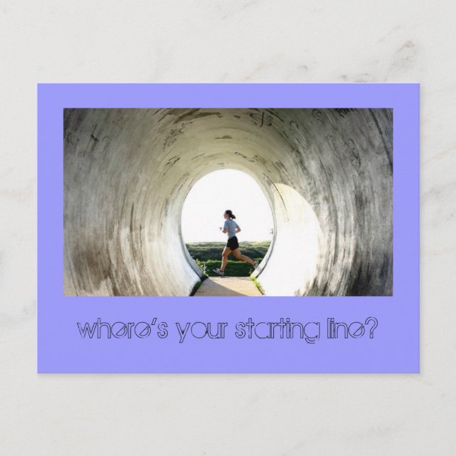 Var är din startlinje? vykort (Framsida)