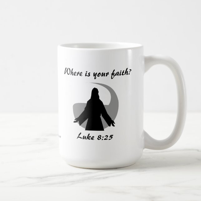Var är din tro? Bibelcitat Kaffemugg (Höger)