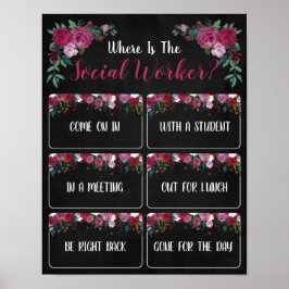 Var är dörrsignalen för arbetskontoret i Social? Poster