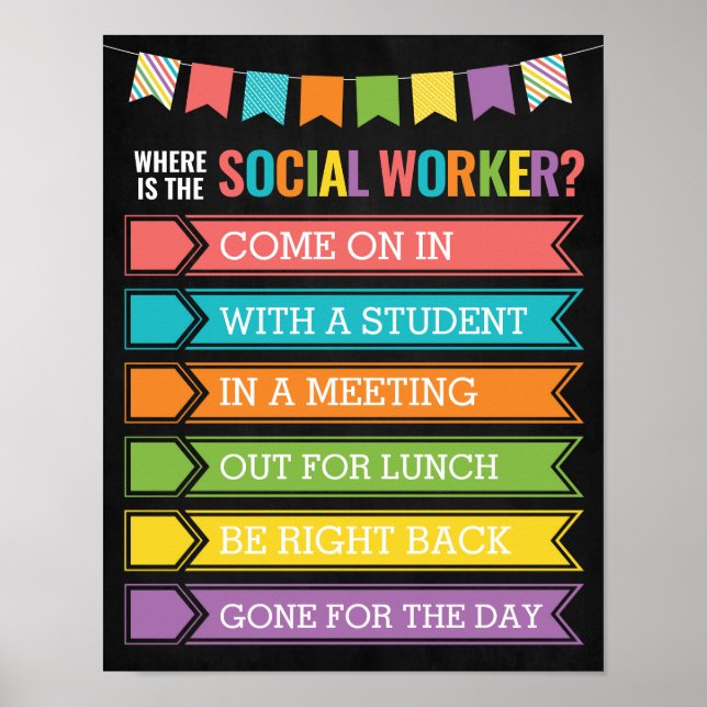 Var är dörrsignalen för arbetskontoret i Social? Poster (Framsidan)