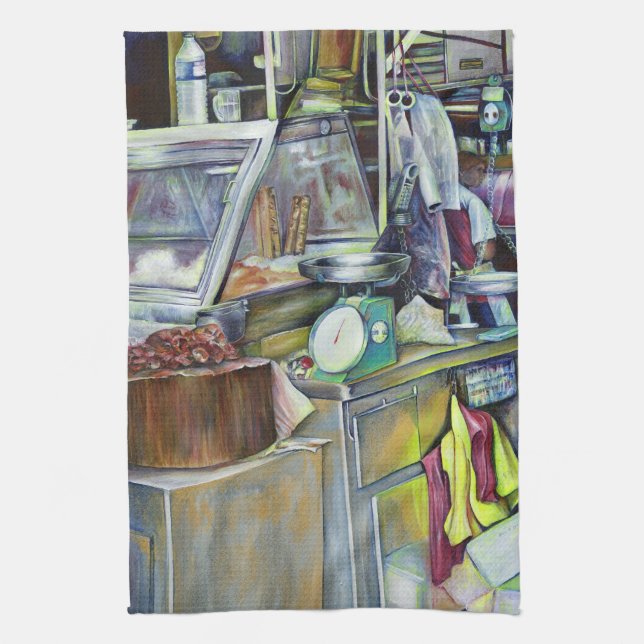 Var är fiskhuvud Curry?Singapore Kökshandduk (Vertikal)